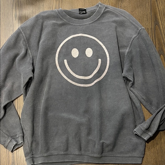 Gray Smiley Face woMen's Sweater - Picture 1 of 3